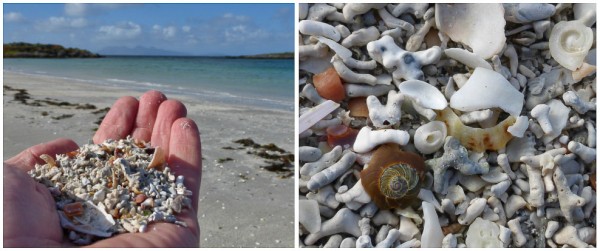 A handful of Traigh’s white sand reveals its true nature