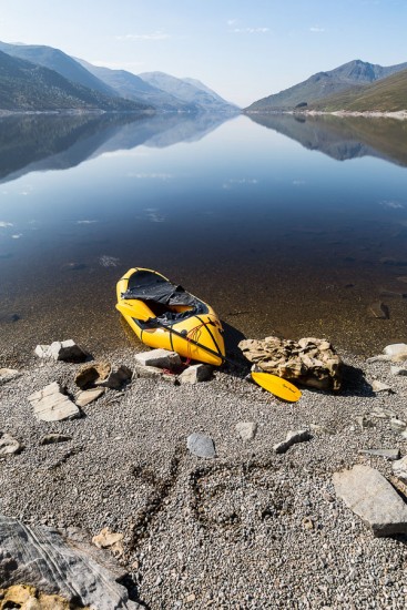 ‘Newt’ – my raft at the head of Loch Mullardoch
