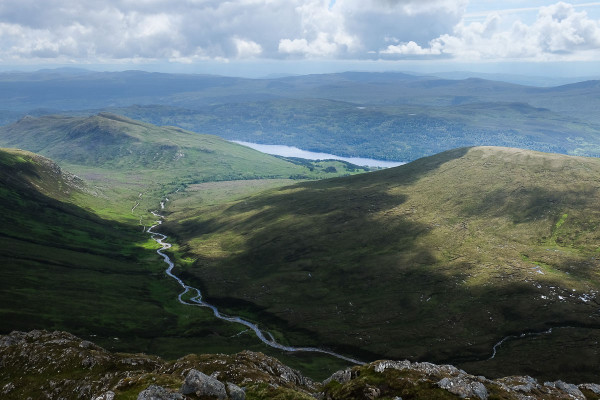 Looking towards the proposed wind farm site from the Glen Affric mountains