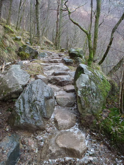 Repaired path through Steall Gorge