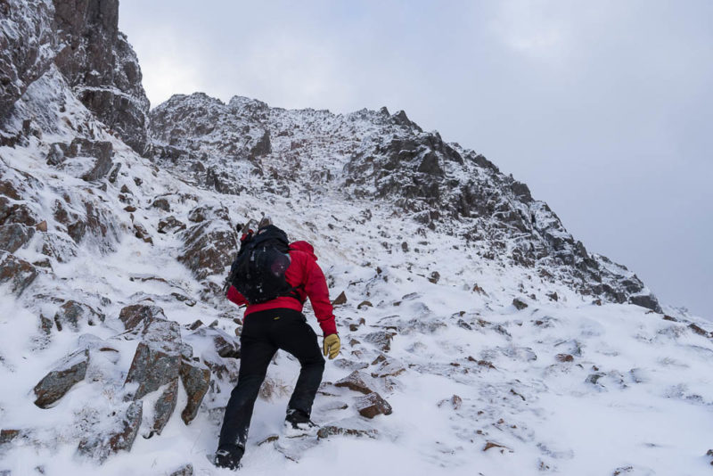 Ascending towards the steepest part of Sron na Creise