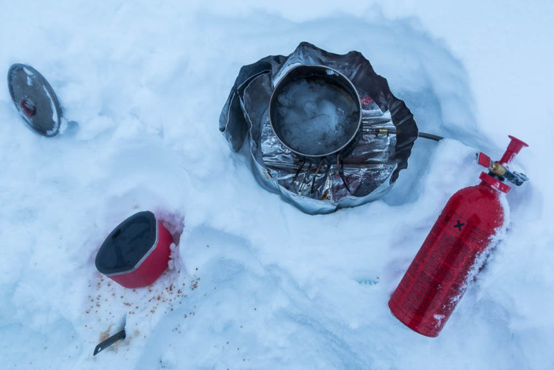 Beware, it is possible to burn snow. Melt slowly, a little at a time