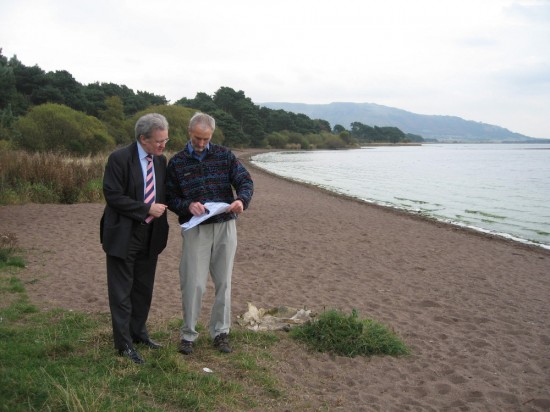 Dave (right) meeting then transport Minister, Stewart Stevenson