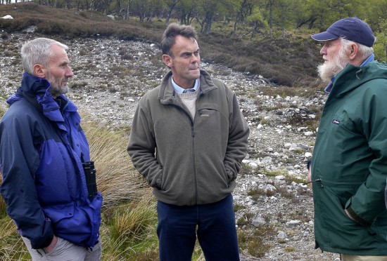 Dave (left) meeting with Paul Lister of Alladale Estate and Dick Balharry